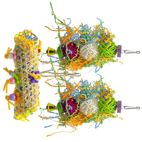 siduytin 3 Teile/Satz Papagei Kauen Spielzeug Balance Und Stimmung Aufheller Holz Kauen Spielzeug Vogel Käfig Ball Lebendige Farbe von siduytin