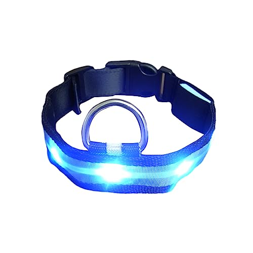 siduytin Einstellbares leuchtendes Halsband für Haustiere bei Nacht, wiederaufladbar, beleuchtetes Halsband, wiederverwendbar, leuchtendes Halsband, Haustierbedarf, Blau, XL von siduytin