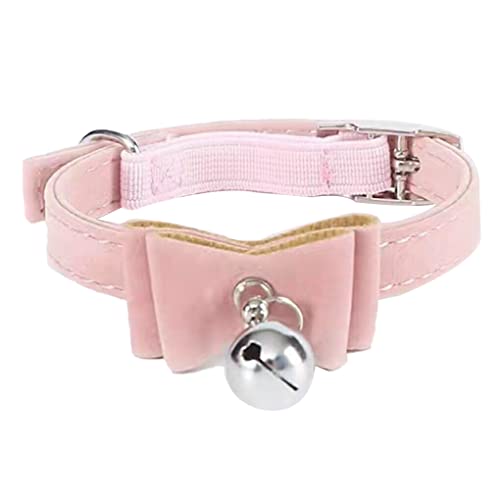 siduytin Ersatz Glockenhalsband aus Garn für Haustiere, entzückende, einfarbige, dekorative, verstellbare Haustiere mit Bowknot Choker Geschirr, Zubehör, Rosa von siduytin