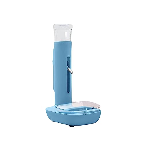 siduytin Haustier Wasserspender Automatischer Kunststoff 480 ml Höhenverstellbarer mobiler stehender Brunnen Fütterungskessel für Haustiere, Blau, 680ml von siduytin