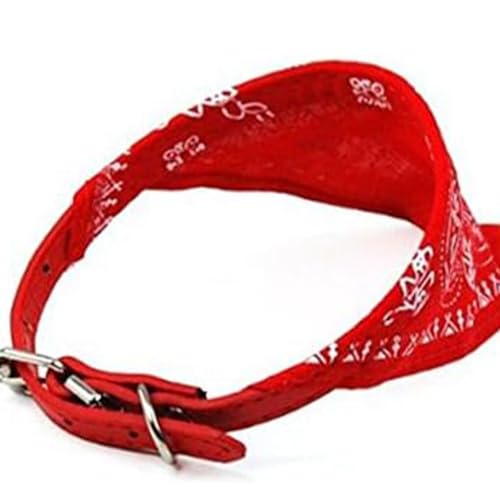 siduytin Hundehalstücher, stilvoll, leicht zu reinigen, Kunstleder Hundetuch, Halstuch, Bandana, Hundehalsband, Haustier Bandana, rot M von siduytin