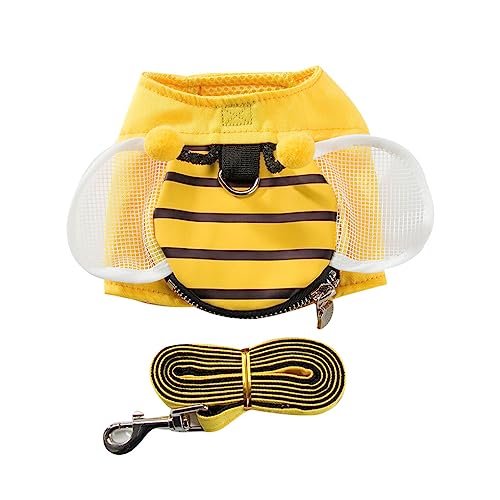 siduytin Langlebige und stilvolle Hundeleine für Outdoor Abenteuer, niedliche Bienenweste, Hundezugseil, Hundekette, Hundeseil, Gehseil, Gitterflügel Stil, L von siduytin