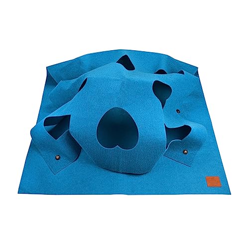 siduytin Praktische und tragbare Katzen Aktivitäts Spielmatte, überall und jederzeit, lustig, bequem und weich, für Haustiere, niedlich, praktisch, Quadratisch blau, 100cm*100cm von siduytin