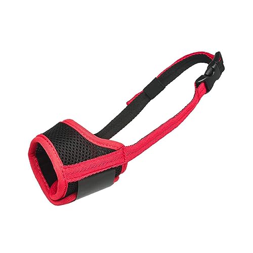 siduytin Professionelle Anti Bell Maske – sichere und atmungsaktive Nylon Anti Bell Maulkorbbezüge, Haustier Maulkorbbezüge, Hundemasken, Rot, 2XL von siduytin