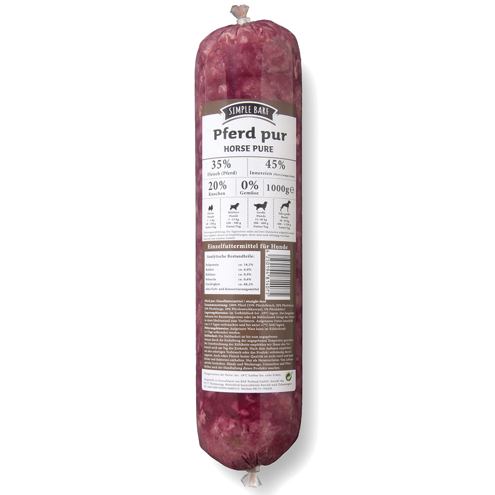 SIMPLE BARF Pferd pur - 26 x 1000 g SIMPLE BARF Pferd pur - 26 x 1000 g von simple BARF