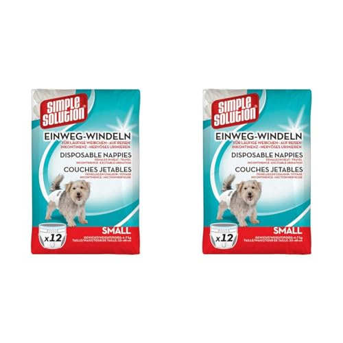 Simple Solution Einwegwindeln für Hunde, Größe S, 12 Stück (Packung mit 2) von simple solution