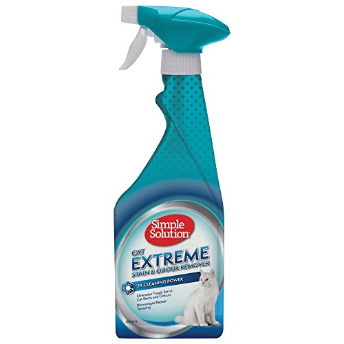 Simple Solution Extreme Cat Stain and Odour Remover | Enzymatischer Reiniger mit 3X Pro-Bakterien Reinigungskraft - 500ml (4er Pack) von simple solution