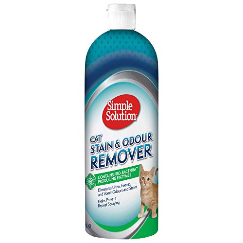 Simple Solution Katzenflecken- und Geruchsentferner | Enzymatischer Reiniger mit Pro-Bakterien Reinigungskraft - 1 Liter von simple solution