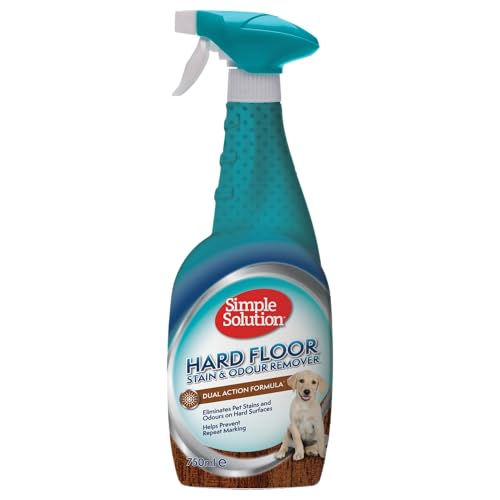 Simple Solution Hard Floor Pet Stain and Odour Remover | Dual Action Cleaner für versiegelte Hartholzböden 750ml von simple solution