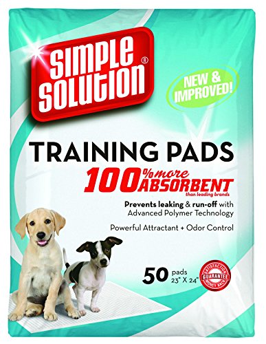 simple solution Trainingspads für Welpen, 6-lagig, absorbiert bis zu 6 Tassen Flüssigkeit, 58,4 x 61 cm, Standard, 50 ct von simple solution