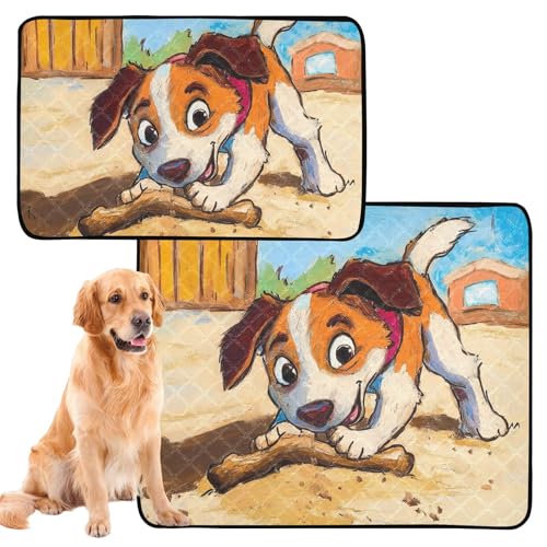 Hundematte für Hunde, waschbar, extra groß, rutschfest, für den Innenbereich, 61 x 91,4 cm + 91,4 x 106,7 cm, 2 Stück von siphylline