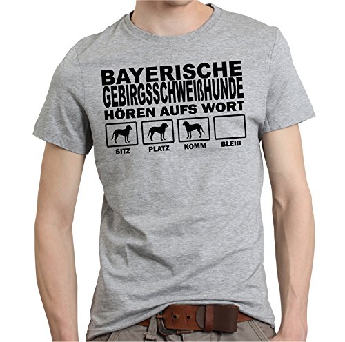 BAYERISCHER GEBIRGSSCHWEIßHUND Schweißhund Jagd - HÖREN AUFS Wort Unisex T-Shirt Shirt Siviwonder Hunde Hund Sports grey L von siviwonder