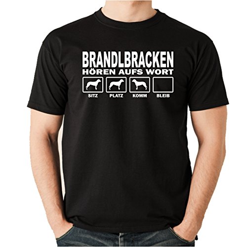 BRANDLBRACKE Kärntner Bracke Bracken - HÖREN AUFS Wort Unisex T-Shirt Shirt Siviwonder Hunde Hund schwarz L von siviwonder
