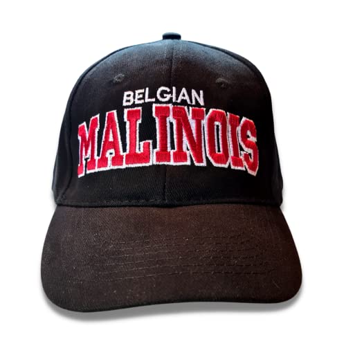 Belgian Malinois Cap Mütze Stickerei Hundemütze Hund Dog K9 Extreme Dog schwarz rot Verstellbare 5 Panel Kappe Basecap Herren und Damen Baumwolle Baseball Einheitsgröße Metallverschluss Hundemotiv von siviwonder