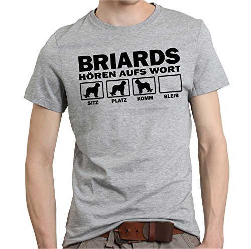 BRIARD Berger de Brie Briards - HÖREN AUFS Wort Unisex T-Shirt Shirt Siviwonder Hunde Hund Sports grey XL von siviwonder