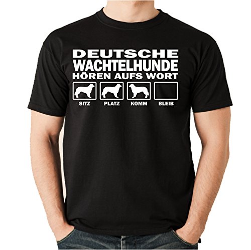 Deutscher Wachtelhund Jagdhund Jäger Wachtel - HÖREN AUFS Wort Unisex T-Shirt Shirt Siviwonder Hunde Hund schwarz M von siviwonder