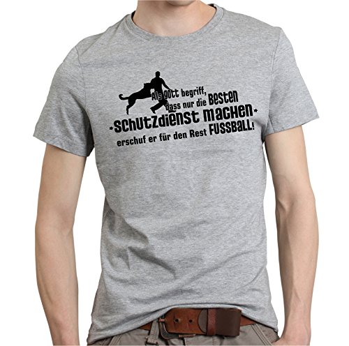 Gott SCHUTZDIENST Hundesport Schutz NO Fußball Hund Hunde - Unisex T-Shirt Shirt Siviwonder Sports grey L von siviwonder