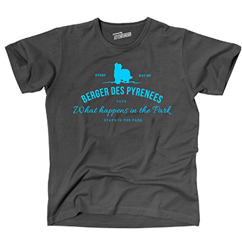 Siviwonder Unisex T-Shirt BERGER des PYRENEES - VINTAGE LOGO fun Hunde Hund dark grey S von siviwonder
