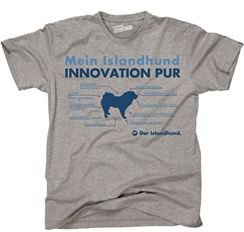 Siviwonder Unisex T-Shirt Innovation ISLANDHUND Teile Liste Hunde lustig fun Sports grey 3XL von siviwonder