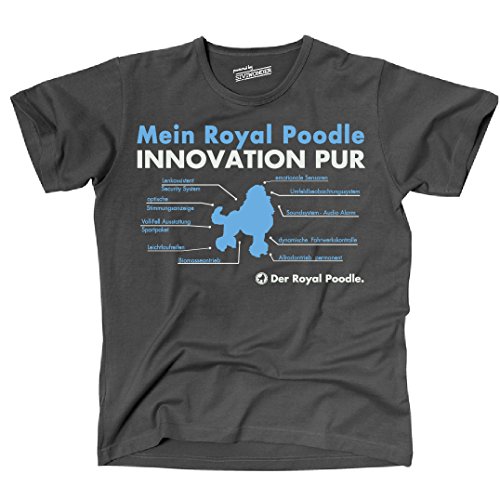 Siviwonder Unisex T-Shirt Innovation ROYAL POODLE Teile Liste Hunde lustig fun dark grey M von siviwonder