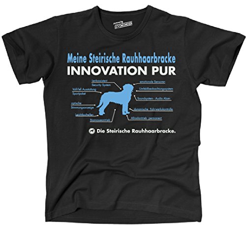 Siviwonder Unisex T-Shirt Innovation STEIRISCHE RAUHHAARBRACKE Teile Liste Hunde lustig fun schwarz M von siviwonder