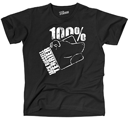 Siviwonder Unisex T-Shirt JACK RUSSELL TERRIER 100% Wilsigns Hunde schwarz XXL von siviwonder