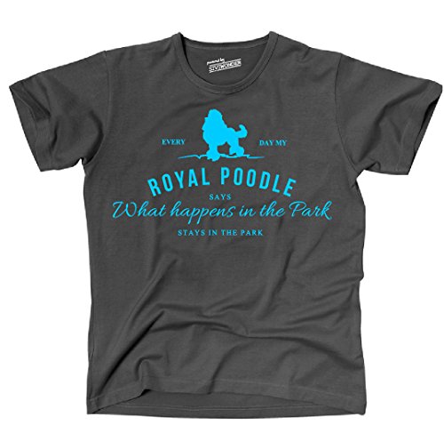 Siviwonder Unisex T-Shirt ROYAL POODLE - VINTAGE LOGO fun Hunde Hund dark grey M von siviwonder