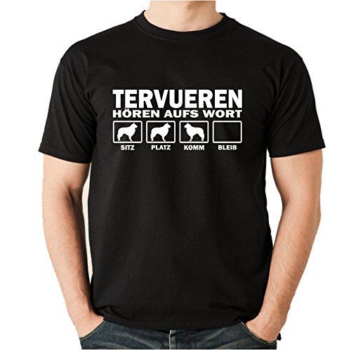 TERVUEREN belgischer Schäferhund - HÖREN AUFS Wort Unisex T-Shirt Shirt Siviwonder Hunde Hund schwarz 4XL von siviwonder