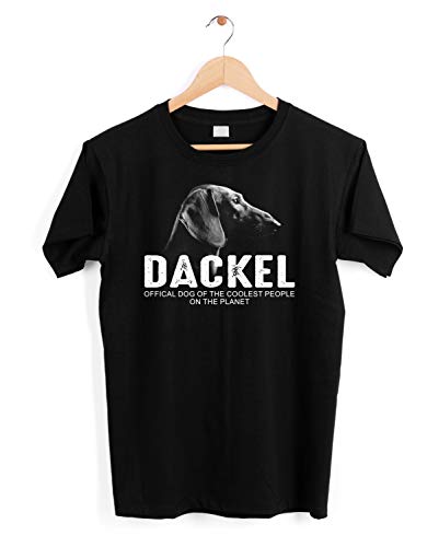 Unisex Shirt Dackel Official Dog cool Leute Dachshund Teckel lustig Hundemotiv T-Shirt Geschenk Größe XXL von siviwonder