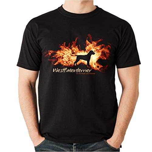 Westfalenterrier - Feuer und Flamme - Feuer und Flamme - Unisex T-Shirt Shirt Siviwonder schwarz XXL von siviwonder