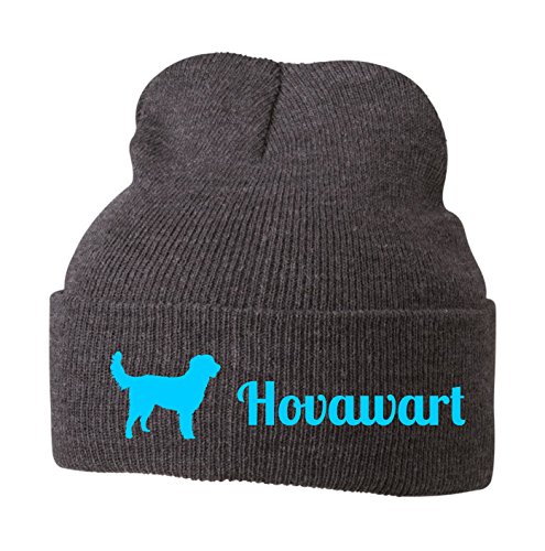 Strickmütze - Hovawart Hund Gebrauchshund Hovawarte Motiv - Stickerei Hund Winter Mütze Wintermütze Beanie Mütze Siviwonder grey Melange-türkis von siviwonder