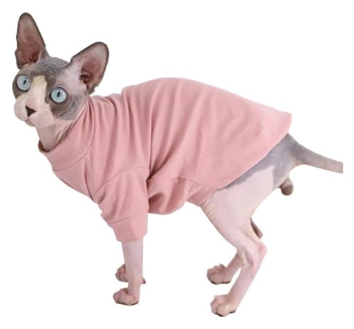 Sphynx Haarlose Katzen Kleidung Baumwoll-T-Shirts for haarlose Sphynx-Katzen, Haustierkleidung, Pullover, Kätzchen-T-Shirts mit Ärmeln, Bekleidung for Katzen und kleine Hunde, einfarbig, Schwarz (Col von skeppy