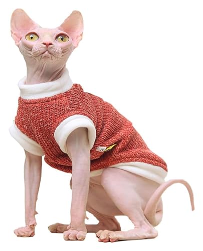 Sphynx Haarlose Katzen Kleidung Sphynx Haarlose Katze, süßes, weiches, atmungsaktives Schutz-Outfit, Einteiler, Weste mit rundem Kragen, Kätzchen-Kleidung (Size : 5XL) von skeppy