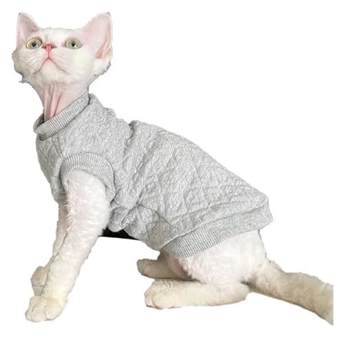 Sphynx Haarlose Katzen Kleidung Sphynx Haarlose Katzenkleidung, Herbst und Winter, warme Baumwoll-Kapuzenpullover, Rundhalsausschnitt, ärmellos, weiche Weste, Pullover, Haustierkleidung for Katzen, Sp von skeppy