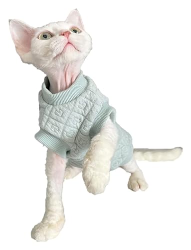 Sphynx Haarlose Katzen Kleidung Sphynx Haarlose Katzenkleidung, Herbst und Winter, warme Baumwoll-Kapuzenpullover, Rundhalsausschnitt, ärmellos, weiche Weste, Pullover, Haustierkleidung for Katzen, Sp von skeppy