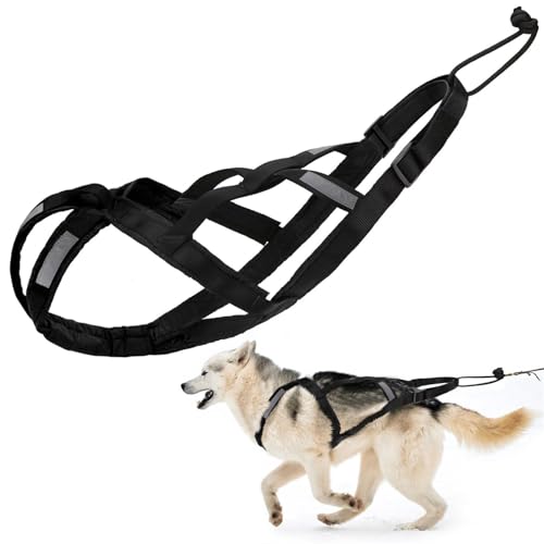 Skyrabbiter Hundegeschirr, X-Style Pulling Vest, Hebegeschirr für Mittelgroße Große Hunde, Abnehmbare verstellbare Schultergurte und hintere Beingurte, für Sled Dogs and Large Breeds (A, L) von skyrabbiter