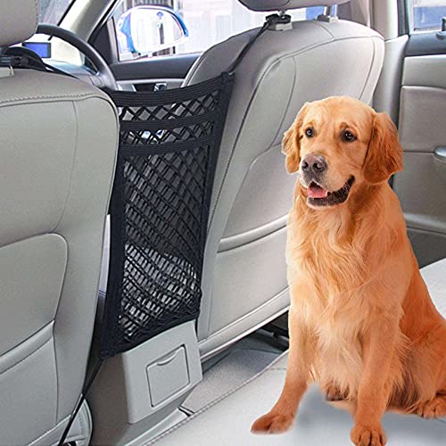 skyrabbiter Auto-Hundenetz, Auto-Hundezaun, Auto-Barriere, Nylon-Haustier-Netz, Hund Auto Rücksitz Barriere, Leine geliefert, um Komfort im Auto zu gewährleisten, 30 x 25 cm, schwarz (A) von skyrabbiter