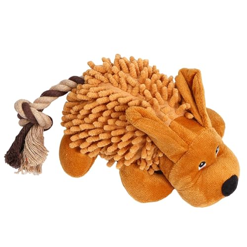 skyrabbiter Hundespielzeug Unzerstörbar 30 cm, Tauziehen Plüsch quietschendes mit Crinkle-Papier und Hundeseil, Robust Hundekauspielzeug für Welpen, kleine, mittlere, große Hunde (B) von skyrabbiter