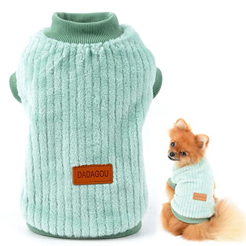 SMALLLEE_LUCKY_STORE Gerippter Fleece-Pullover für kleine Hunde, Katzen, Welpen, Yorkie, Chihuahua, warme Winterkleidung von smalllee_lucky_store