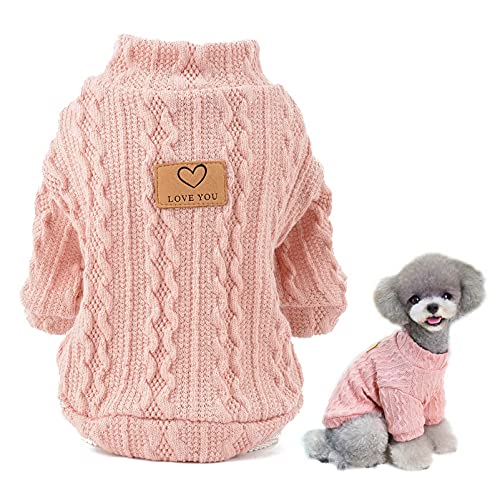 SMALLLEE_LUCKY_STORE Strickpullover für kleine Hunde, Katzen, Mädchen, Jungen, bequem, weich, Stehkragen, warm, für den Winter, Chihuahua von smalllee_lucky_store