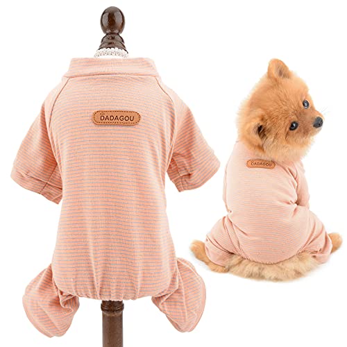 SMALLLEE_LUCKY_STORE Haustier-Pyjama, gestreift, Baumwolle, für kleine Hunde, Katzen, Jungen, Mädchen, Pupply Pyjama, Jumpsuit, Body, Pullover, Shirt mit Beinen, Yorkie Chihuahua Kleidung von smalllee_lucky_store