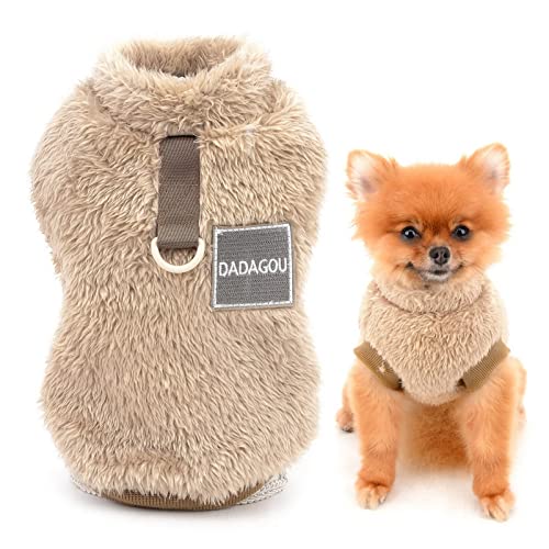 SMALLLEE_LUCKY_STORE Haustier-Sherpa-Fleece-Pullover Weste Rollkragenpullover mit D-Ring weiches Sweatshirt für kleine Hunde Katzen, Welpen Yorkie Chihuahua warme Herbst-Winterkleidung, Braun, XL SMALLLEE_LUCKY_STORE Haustier-Sherpa-Fleece-Pullover Weste Rollkragenpullover mit D-Ring weiches Sweatshirt für kleine Hunde Katzen, Welpen Yorkie Chihuahua warme Herbst-Winterkleidung, Braun, XL von smalllee_lucky_store