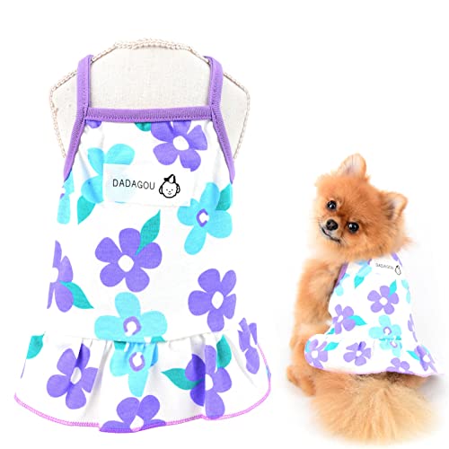 SMALLLEE_LUCKY_STORE Kleid mit Blumenmuster für kleine und mittelgroße Hunde und Katzen von smalllee_lucky_store