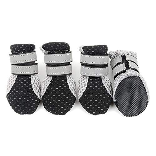 smalllee_Lucky_Store Sommer Air Mesh HundeSchuhe Stiefel Anti-Rutsch Pfotenschutz für Kleine Mittlere Hunde,verstellbar von smalllee_lucky_store