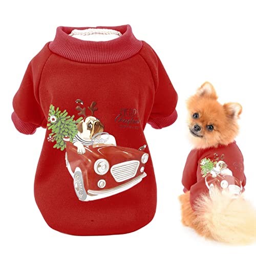 SMALLLEE_LUCKY_STORE Weihnachtspullover für Hunde, für Welpen, kleine Hunde, Katzen, Chihuahua, Doggies, Auto von smalllee_lucky_store