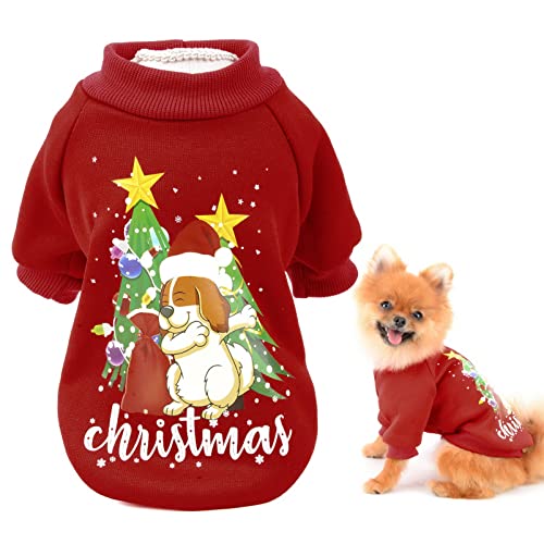 SMALLLEE_LUCKY_STORE Hund Weihnachten Pullover Sweatshirt für Welpen kleine Hunde Katzen Chihuahua Hunde Geschenk von smalllee_lucky_store