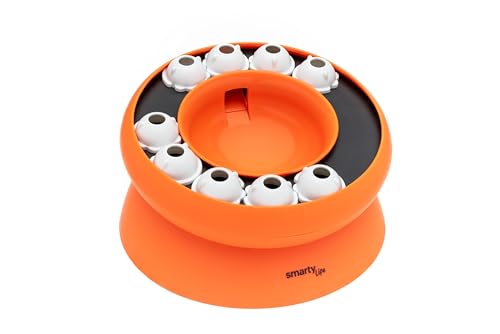 Smarty Life Interaktive Katze Slow Feeder Bowl - Cat Treat Puzzle Feeder - Pet Puzzle Toys - Für Gesundes Gewicht - Katzenpuzzle Feeder - Katzenfutter Puzzle - 21.0 * 21.0 * 12.1 cm Orange von smarty Life