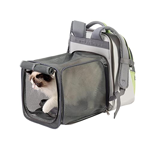 smashing Erweiterbarer Katzenrucksack | Mesh-Katzen-Reiserucksack - Collision Color Hunderucksack-Tasche zum Wandern, Reisen, Haustiere mit transparentem Fenster von smashing