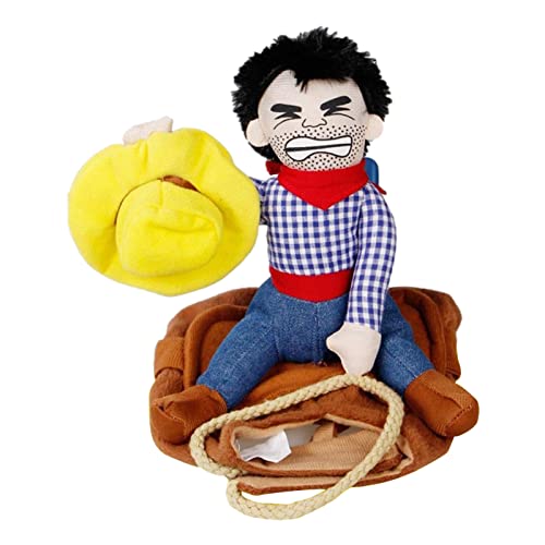 smashing Haustier-Cowboy-Anzug | Polyester-Faser-Hunde-Cowboy-Reiter-Kostüm mit Schlaufenverschlüssen | Lustige Haustierkleidung, weiches Geschenk im Cowboy-Reiter-Stil für Partys, Halloween von smashing