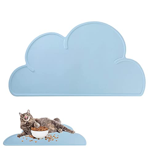 smashing Katzengeschirr Matten - Platzset Cloud Bowl aus Silikon mit spritzwassergeschütztem Rand | Pet Food Mat Fressnäpfe Tischsets für Zuhause, Küche von smashing